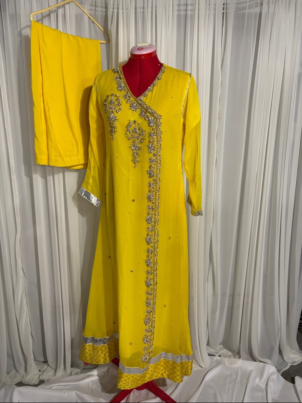 Yellow Embellished Women's Dress